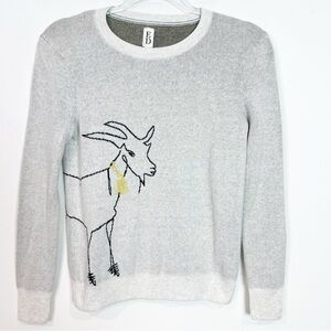 ED ELLEN DEGENERES GRAY LONG SLEEVE SWEATER WITH GOAT WOMENS SZ XS